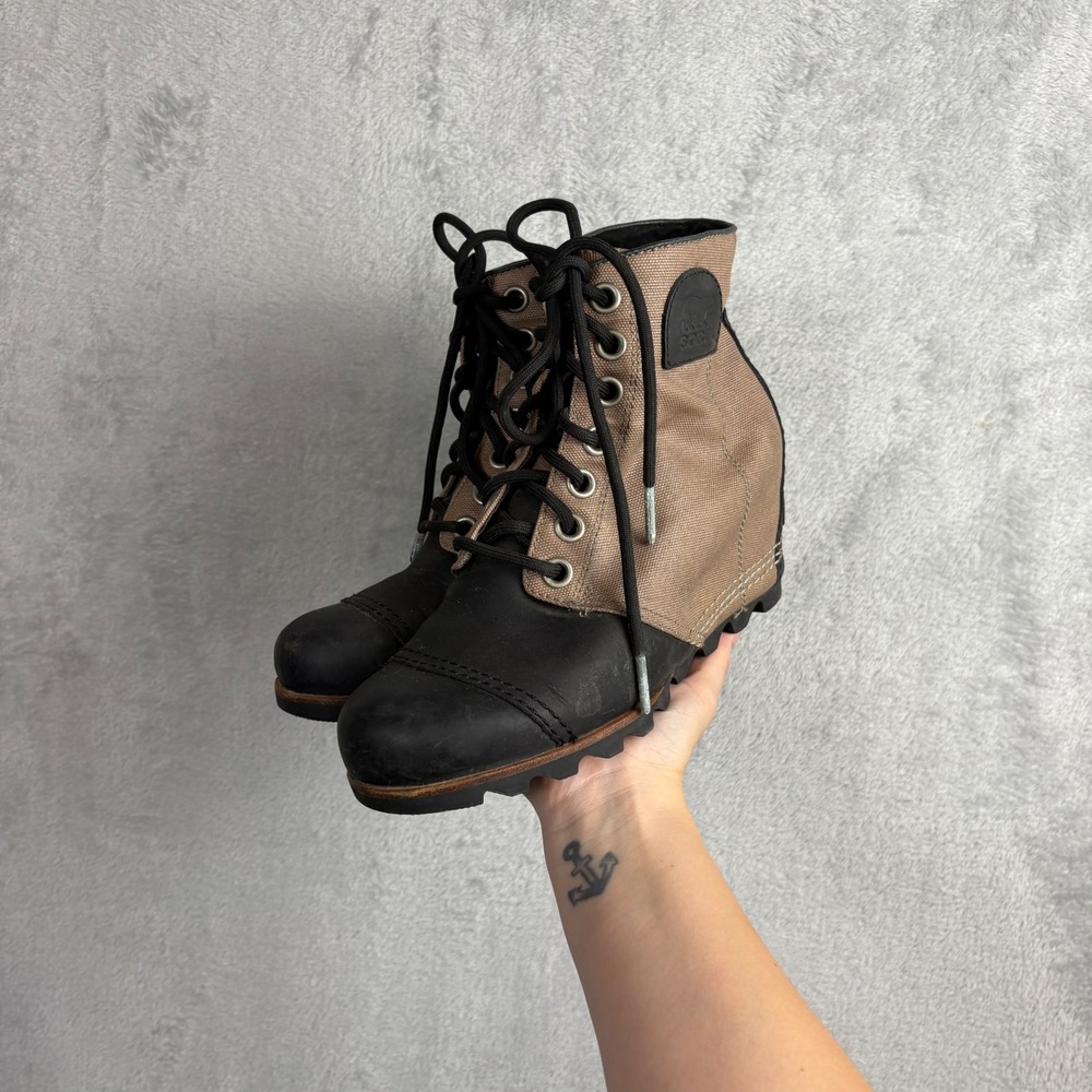 Sorel Boots Joan of Arctic II Wedge PDX Wedge Ankle 8.5 Brown Black Waterproof